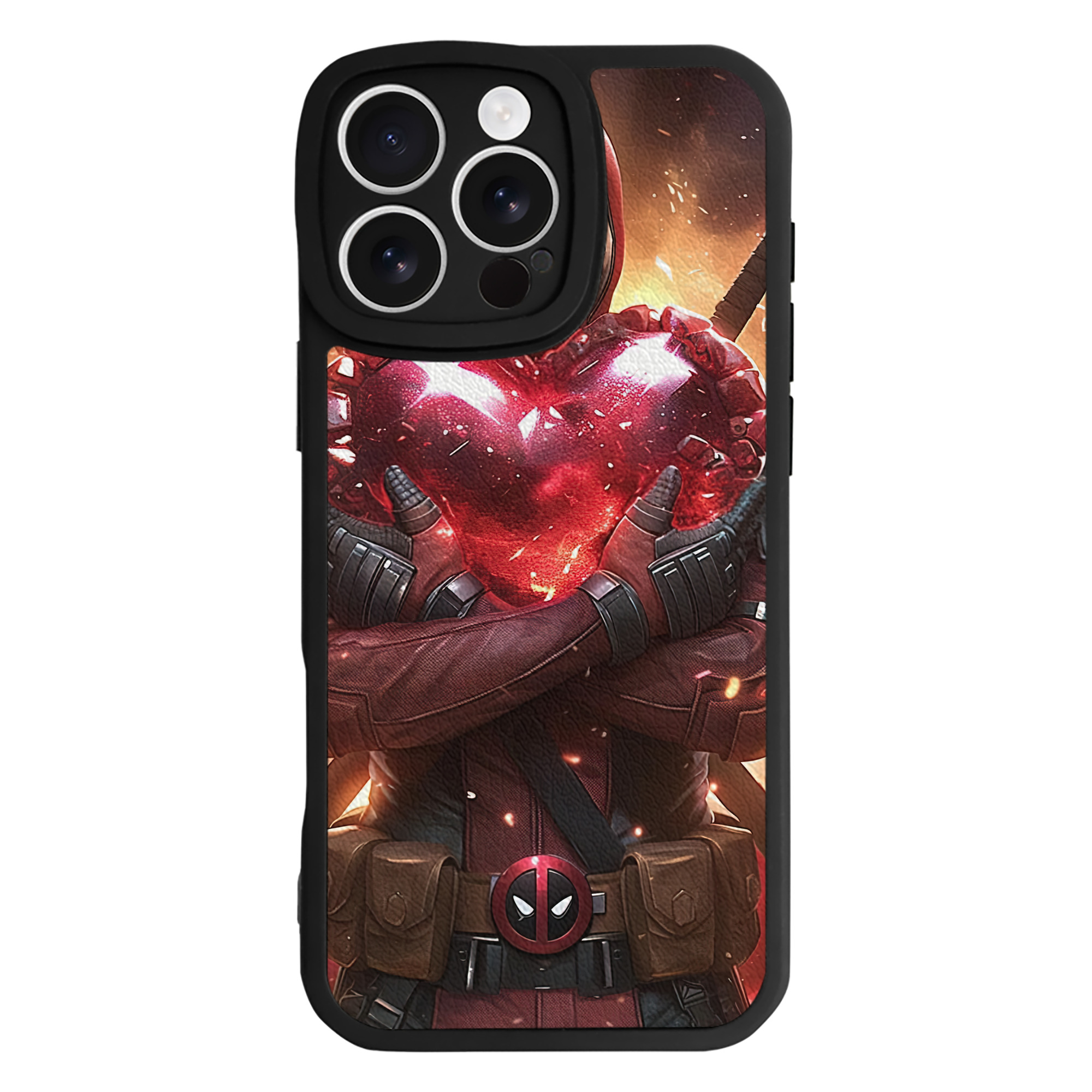 （画像用） Deadpool デッドプール 【iPhone 16シリーズ対応】シリコンスマホケース（レザー調） 材質：シリコン